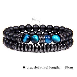 Tiger Eye  Set Charm Bracelet For Men